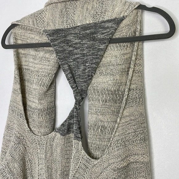Anthropologie Sparrow heather gray sleeveless twist back cardigan - Picture 6 of 7
